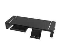 Générique Socle pour Écran De Bureau - Étagère de Bureau avec tiroir,Pliable et réglable de 52 cm avec tiroir pour TV, Ordinateur, tablettes, Domicile, Espace de Travail et imprimante
