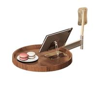 Générique Sofa Floating Table Extender Shelf, Floating Round Table, Wall Mounted Round, Living Room Desk for Bedside on Wall (Dark Wood)