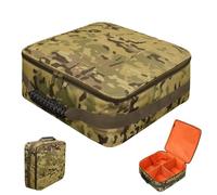 Générique Soft Fishing Gear Bag, 4-Compartment Fishing Reel Storage Case, 14.96x14.96x5.91 inches Waterproof Bait Organizer, Protective for Fish Accessories, Portable Carry Handle