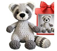 Générique Soft Knitted Animals, Handmade Crochet Toy7.48 * 13.78 inches Plush Raccoon with Cute Feature, Soft Yarn Stuffed Animal, Knit Plush with Charming Design, Crochet Toy for Kids and Adults