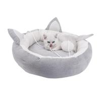 Générique Soft Pet Bed, Cozy Cat Cushion with Cute Ear Design, Breathable Plush Sleeping Nest for Small & Medium Dogs, Warm Portable Mat for Indoor Comfort, Easy to Clean, 1 Piece