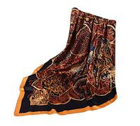 Générique Soie Homme Voile Chretien Femme Bandeau En Soie Bandeau en soie Imprimé Écharpe Foulards Feeling Femmes Boho Écharpe Echarpe Femme Soie Bleu Femme Soie Tour De Cou (Black, One Size)