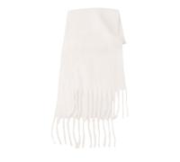 Générique Soie Véritable With Lazy Style Soft And Solid Color Big Pull Warm Scarf Cravate En Cuir Pour (White, A)