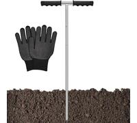 Générique Soil Probe Rod - Stainless Steel Septic Tank Locator Tool Ground Probing Pole with T Handle Adjustable Underground Pipe Locating Rod for Pipeline Detection Testing Excavation