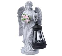 Générique Solar Angel, Outdoor Resin Statue, Decorative Memorial Figure, Built-in LED Light, Weather-Resistant Design, Ideal for Garden, Patio, Porch, Cemetery, Walkway, Landscapes, Backyard Décor