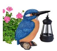Générique Solar Bird Statue, Blue Kingfisher Sculpture Weatherproof Solar Lantern, Outdoor Bird Figurine Light, for Patio, Lawn, Pathway, Balcony, Landscape, Women, Mom, Grandma