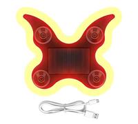 Générique Solar Butterfly Car Light, 6-Mode LED Exterior Lamp with Suction Cup and Vibration Sensor, Energy-Saving Solar Car Accessory for Triangle Night Driving, Decoration or Vehicle Interiors