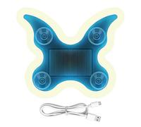 Générique Solar Butterfly Car Light, 6-Mode LED Exterior Lamp With Suction Cup And Vibration Sensor, Energy-Saving Solar Car Accessory For Triangle Night Driving, Decoration Or Vehicle Interiors