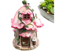 Générique Solar Fairy House, Fairy Garden House, Funny Resin Cottage Statue, LED Light Patio and Yard, Charming Outdoor Decor, 5.31x4.45x6.5in, Ideal for Lawn, Courtyard, Porch, Multicolor