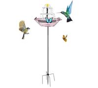 Générique Solar Fountain Bird Bath, Bluebird Watering Container, 660g Floating Water Pump with Adjustable Spray Patterns, Outdoor Garden Fountain Kit, Backyard Patio Deck Lawn Decor Use