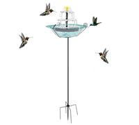 Générique Solar Fountain Bird Bath, Bluebird Watering Container, 660g Floating Water Pump with Adjustable Spray Patterns, Outdoor Garden Fountain Kit, Backyard Patio Deck Lawn Decor Use