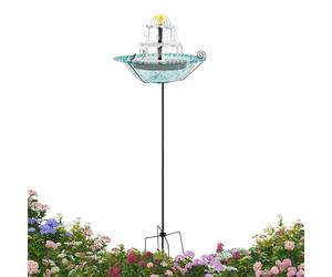 Générique Solar Fountain for Bird Bath - Floating Water Pump for Outdoor Garden Decor | Monocrystalline Panel with Brushless Motor, Multi Spray Nozzle Kit for Pond Patio Wildlife Attraction