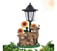 Générique Solar Garden Animals, Decoratives Resin Cow Sculpture Lamps | Cow Sculpture Solar Light for Farmhouse Patio Balcony Hallway Garden Home Yard Lawn Porch