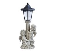 Générique Solar Garden Statues, Weatherproof Resin Figurine, LED Lighting | Outdoor Statues With Solar Lantern for Patio Porch Balcony Lawn Hallway, Home, Yard