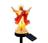 Générique Solar Jesus Christ Figurine - Waterproof Christian Blessed Decoration | Solar-Powered Illuminated Jesus Garden Statue | for Patio Church Yard Balcony Terrace Pond Flower Bed