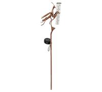 Générique Solar Mantis Rain Gauge | Iron & PP, 24in X 4.1in X 1.8in, 250g | Outdoor Garden Light & Sculpture Ornament | Rain Collector for Yard, Patio, Lawn