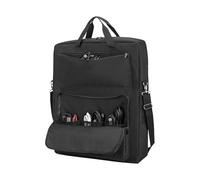 Générique Solar Panel Bag, Double-Layer Solar Panel Travel Luggage, Portable Waterproof Padded Nylon Organizer with Multi Pockets & Shoulder Strap for Outdoor, Black