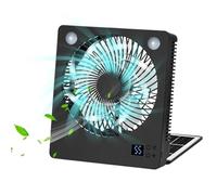 Générique Solar Power Fan, Cooling Camping Gear, 7.2x2.36in Rechargeable Folding Fan, Authentic Quiet 3-Speed Running, Compact Built-In Led Lights for Home Beach Tent Travel Use