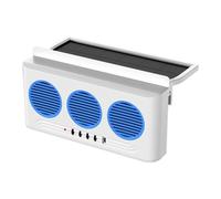 Générique Solar Powered Car Exhaust Fan | ABS Vehicle Cooling Ventilation Blower With 3 Air Outlets | Window Mounted Air Circulation & Heat Removal Device For Car Interior Summer Áir Purification