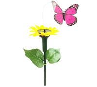 Générique Solar Powered Fluttering Butterfly - Waterproof Sunflower Garden Stake Decor, Solar Fluttering Hummingbird for Garden Lawn Patio Courtyard Flowerbed Park Decoration, 5.12x3.15x3.15 inches