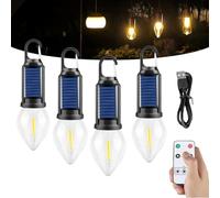 Générique Solar Rechargeable Hooked Camping Light,Waterproof USB Rechargeable LED Tent Ambient Lights,Multi-Functional Portable Outdoor Emergency Light Bulb,for Hiking,Campsites,Fishing,Emergencies