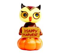 Générique Solar Swinging Halloween Decor - Dancing Pumpkin & Owl Figurine, Solar Powered Motion Toy | Cute Spooky Decoration for Car Dashboard, Desk, Window, Offices, and Party Use