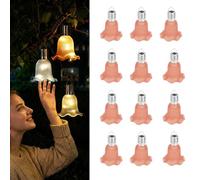 Générique Solar Tulip Outdoor String Lights Flower Small Waterproof Fairy Light Garden Decorative Outside Blue Light up Tulips with Hook Spring Yard Path Fence Party Decor (Orange-red*12 Pcs)