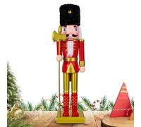 Générique Soldat Casse-Noisette en Bois de Noël - Jouet Soldat Casse-Noisette en Bois - Statue Centre de Table pour Comptoir Cheminée Étagère Fenêtre Plan de Travail Cuisine