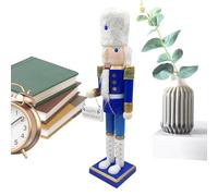 Générique Soldato Schiaccianoci - Figure Tradizionali Dipinte A Mano | Decorazione Bianco E Blu per Hanukkah | Statuina Ornamentale Centrotavola per Credenza, Mensola, E Arredo CASA Invernale