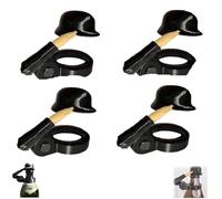 Générique Soldier Salute Beer Bottle Helmets Reusable Dustproof Anti-Insect Fun Decorative Beer Caps for Barbecue Party Bar Veterans & Military Lovers (Black*4)