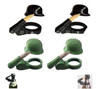 Générique Soldier Salute Beer Bottle Helmets, Reusable Dustproof Anti-Insect Fun Decorative Beer Caps for BBQ Party Bar, Veterans & Military Lovers (2 Noirs et 2 Verts)
