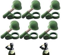 Générique Soldier Salute Beer Bottle Helmets Reusable Dustproof Anti-Insect Fun Decorative Beer Caps for Barbecue Party Bar Veterans & Military Lovers (Green*6)