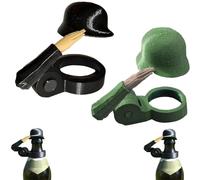 Générique Soldier Salutes Bouchons de Bouteille de bière Casques Efficace Anti-poussière Designs décoratifs pour Les Amateurs de fête vétérans Décoration de fête (Noir et Vert)