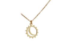 Générique Soleil Lune Pendentif Plaqué or Fin délicat