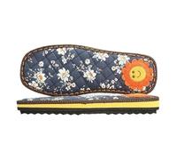 Générique Soles Hook Slippers Soles Cotton Shoes Soles Hand-woven Knitted Fleece-lined Slippers With Flower Cloth Soles(Blue,34-35)