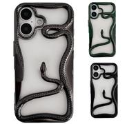 Générique Solid Color Electroplated Snake-Pattern Phone Case,Cool 3D Snake Hollow Dissipate Heat Phones Cases,Snakes Phone Cases for Iphone16/15/14/13/12/11 Pro Max