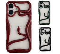 Générique Solid Color Electroplated Snake-Pattern Phone Case,Cool 3D Snake Hollow Dissipate Heat Phones Cases,Snakes Phone Cases for Iphone16/15/14/13/12/11 Pro Max