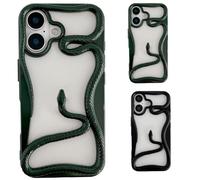 Générique Solid Color Electroplated Snake-Pattern Phone Case,Cool 3D Snake Hollow Dissipate Heat Phones Cases,Snakes Phone Cases for Iphone16/15/14/13/12/11 Pro Max