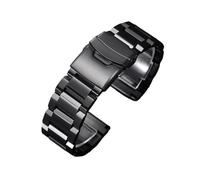Générique Solid Stainless Steel Watch Band Universal Bracelet for 18mm 19mm 20mm 21mm 22mm 24mm 25mm Belt Accessories(Black,24mm)
