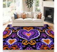 Générique Sombre Tapis 90 x 150 cm, Classique Romantique avec Amour Flor Tapis de Jeu Doux et Antidérapant pour Chambre Bébé & Ados, Lavable en Machine, Idéal pour Coin Lecture & Crèche
