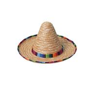Générique Sombrero Méxicain en paille au bord vert pour adulte unisexe Ideal pour les enterrements de vie de garçon au soleil