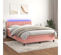 Générique Sommier à Lattes de lit avec Matelas et LED Rose 140x190 cm,Lits & Accessoires,Lits & Cadres de lit-3134644