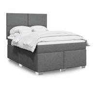 Générique Sommier à Lattes de lit avec Matelas Gris foncé 140x200cm Tissu,Lits & Cadres de lit,97.22KG-3292805