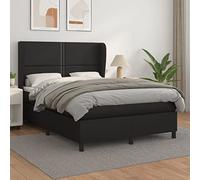 Générique Sommier à Lattes de lit avec Matelas Noir 140x190 cm Similicuir,Lits & Accessoires,Lits & Cadres de lit-3128967