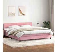 Générique Sommier à Lattes de lit avec Matelas Rose 180x220 cm Velours,Lits & Cadres de lit,83KG-3316370