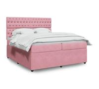 Générique Sommier à Lattes de lit avec Matelas Rose 200x200 cm Velours,Lits & Cadres de lit,119.74KG-3294741