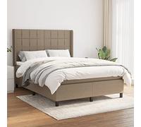 Générique Sommier à Lattes de lit avec Matelas Taupe 140x190 cm Tissu,Lits & Accessoires,Lits & Cadres de lit-3131429