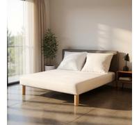 Générique Sommier Doudou. Blanc(130x190cm) Fabrication Francaise Pieds Offert