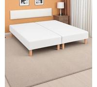 Générique Sommier Wyatt Blanc 160x200cm (2x80x200cm) Pieds Offert. Fabrication Francaise