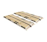 Générique Sommiers à Lattes sans Matelas 2 pcs avec 28 Lattes 90x200 cm